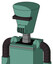 Green Mech With Cylinder-Conic Head And Speakers Mouth And Black Visor Cyclops