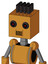 Peach Droid With Box Head And Speakers Mouth And Black Glowing Red Eyes And Pipe Hair
