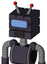Purple Robot With Cube Head And Dark Tooth Mouth And Large Blue Visor Eye And Double Led Antenna