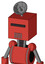 Tomato-Red Droid With Box Head And Vent Mouth And Black Visor Cyclops And Radar Dish Hat