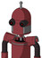 Red Mech With Dome Head And Black Glowing Red Eyes And Single Antenna