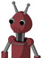 Red Mech With Rounded Head And Speakers Mouth And Two Eyes And Double Antenna