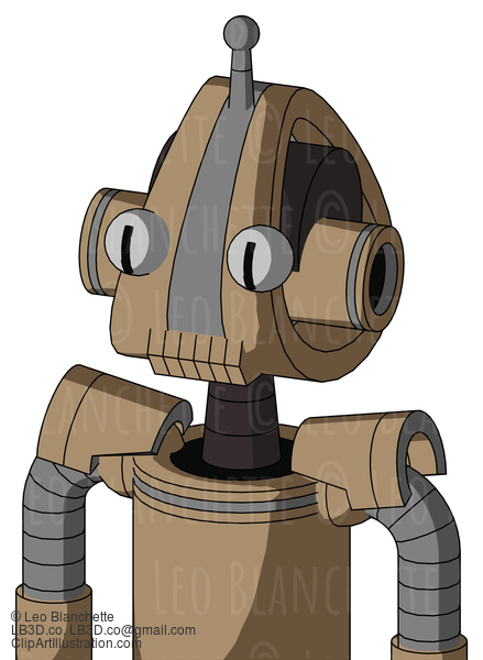 Cardboard Droid With Droid Head And Toothy Mouth And Two Eyes And Single Antenna #22198