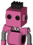 Pink Robot With Box Head And Black Glowing Red Eyes And Pipe Hair