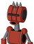 Red Automaton With Multi-Toroid Head And Round Mouth And Black Visor Cyclops And Three Spiked