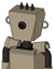 Tan Robot With Box Head And Black Cyclops Eye And Three Dark Spikes