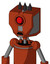 Orange Robot With Mechanical Head And Sad Mouth And Cyclops Eye And Three Dark Spikes