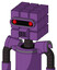 Purple Automaton With Cube Head And Speakers Mouth And Visor Eye