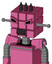 Pink Robot With Cube Head And Dark Tooth Mouth And Angry Eyes And Three Dark Spikes
