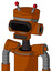 Redish-Orange Mech With Vase Head And Square Mouth And Black Visor Eye And Double Led Antenna