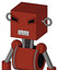 Red Automaton With Box Head And Teeth Mouth And Angry Eyes