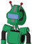 Green Automaton With Droid Head And Toothy Mouth And Large Blue Visor Eye And Double Led Antenna
