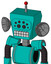 Greenish Robot With Box Head And Keyboard Mouth And Bug Eyes And Single Led Antenna