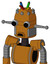 Dirty-Orange Mech With Dome Head And Sad Mouth And Two Eyes And Wire Hair