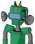 Green Automaton With Droid Head And Toothy Mouth And Large Blue Visor Eye And Wire Hair