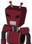 Red Droid With Box Head And Teeth Mouth And Angry Eyes And Double Led Antenna