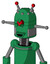 Green Automaton With Dome Head And Happy Mouth And Angry Cyclops Eye And Double Led Antenna