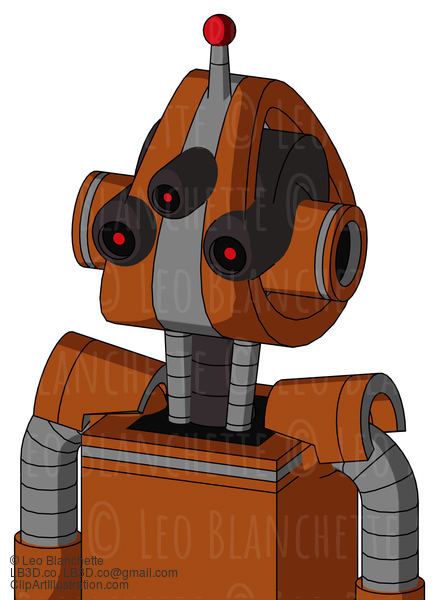 Brownish Droid With Droid Head And Three-Eyed And Single Led Antenna #22258