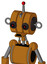 Dirty-Orange Mech With Multi-Toroid Head And Sad Mouth And Black Glowing Red Eyes And Single Led Antenna
