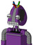 Purple Automaton With Droid Head And Keyboard Mouth And Two Eyes And Wire Hair