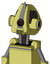 Yellow Robot With Droid Head And Speakers Mouth And Black Cyclops Eye And Spike Tip