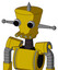 Yellow Droid With Cylinder-Conic Head And Pipes Mouth And Two Eyes And Spike Tip