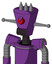 Purple Automaton With Cylinder-Conic Head And Dark Tooth Mouth And Angry Cyclops And Three Spiked