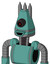 Greenish Mech With Cone Head And Happy Mouth And Black Cyclops Eye And Three Spiked