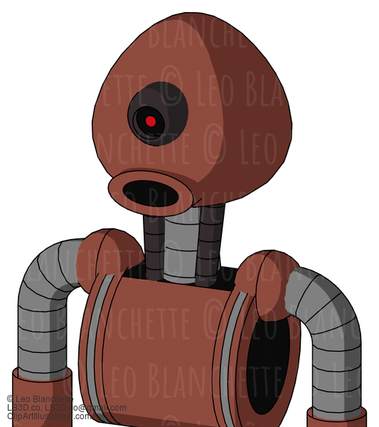 Brown Droid With Rounded Head And Round Mouth And Black Cyclops Eye #22286