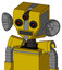 Yellow Droid With Mechanical Head And Square Mouth And Three-Eyed