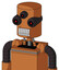 Orange Droid With Cylinder Head And Teeth Mouth And Three-Eyed