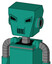 Green Automaton With Box Head And Speakers Mouth And Angry Eyes