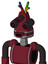 Red Droid With Cone Head And Happy Mouth And Three-Eyed And Wire Hair