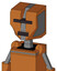 Orange Robot With Mechanical Head And Dark Tooth Mouth And Black Visor Cyclops