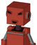 Red Automaton With Box Head And Happy Mouth And Angry Eyes