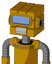 Yellow Droid With Cube Head And Teeth Mouth And Large Blue Visor Eye