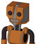 Orange Robot With Mechanical Head And Square Mouth And Two Eyes