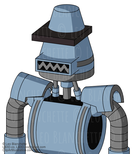 Blue Robot With Cone Head And Square Mouth And Black Visor Cyclops #22325