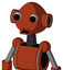 Orange Robot With Rounded Head And Sad Mouth And Two Eyes