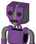 Purple Automaton With Mechanical Head And Dark Tooth Mouth And Two Eyes