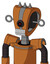 Orange Robot With Droid Head And Teeth Mouth And Black Cyclops Eye And Three Spiked