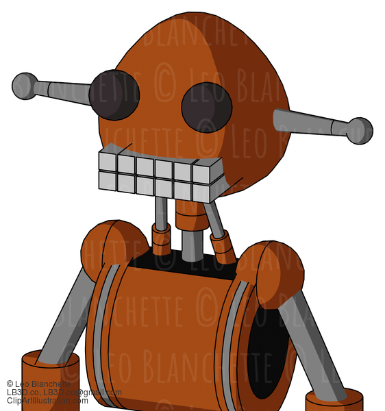 Brownish Droid With Rounded Head And Keyboard Mouth And Two Eyes #22355