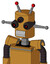 Yellowish Droid With Cylinder Head And Teeth Mouth And Three-Eyed And Double Led Antenna