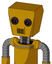 Yellow Droid With Box Head And Speakers Mouth And Black Glowing Red Eyes