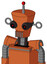 Orange Mech With Cylinder-Conic Head And Vent Mouth And Black Glowing Red Eyes And Single Led Antenna