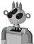 White Automaton With Rounded Head And Teeth Mouth And Three-Eyed And Three Spiked