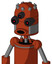 Orange Robot With Dome Head And Round Mouth And Three-Eyed