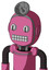 Pink Robot With Bubble Head And Keyboard Mouth And Two Eyes And Radar Dish Hat