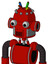 Red Mech With Dome Head And Speakers Mouth And Two Eyes And Wire Hair
