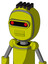 Yellow Robot With Bubble Head And Toothy Mouth And Visor Eye And Pipe Hair
